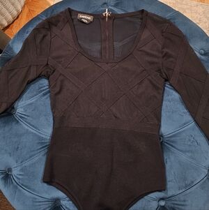 Bebe Black Mesh Bodysuit